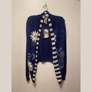 Desigual Daisy Cardigan (NWT) – Royal Blue Size S